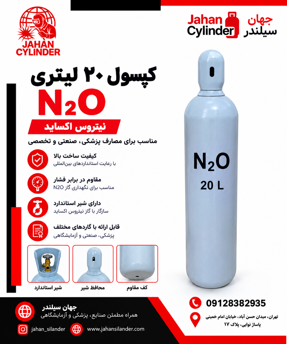 کپسول 20 لیتری N2O